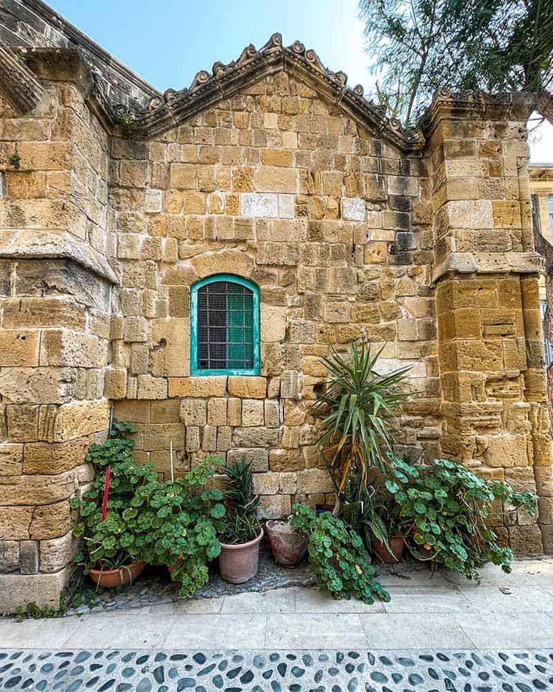Old brick stone building in Nicosia Old Town 